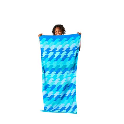 Blue Wave Stripe Beach Towel 30in X 60in Five Below Let Go And Have Fun
