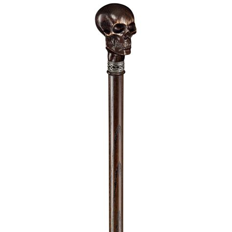 Carved Skull Walking Cane With A Knob Handle Fashionable Etsy