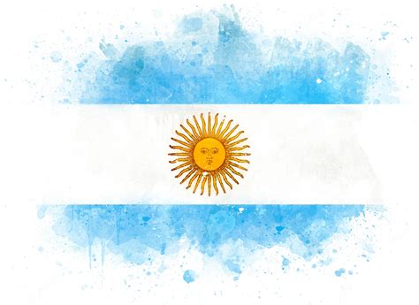 Bandera De Argentina Como Ilustración Acuarela Foto Premium