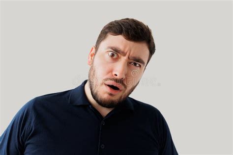 Bearded Young Man Is Surprised And Dumbfounded Stock Image Image Of Astonishment Bizarre