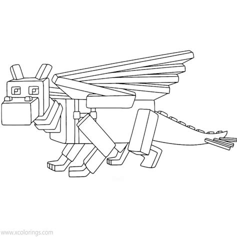 Ender Dragon Coloring Pages Line Drawing - XColorings.com
