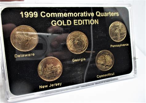 1999 State Quarters Set Gold Edition 24k Gold Plated In Etsy