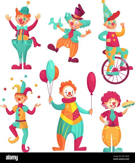 Circus Clowns Cartoon Clown Comedian Juggling Funny Clowns Nose Or Jester Party Circus Costume