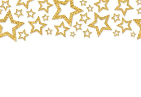 Premium Photo Border With Gold Stars Of Sequin Confetti Glitter