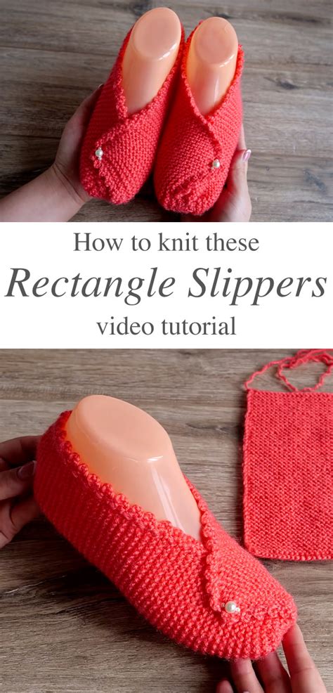 How To Knit Rectangular Slippers CrochetBeja