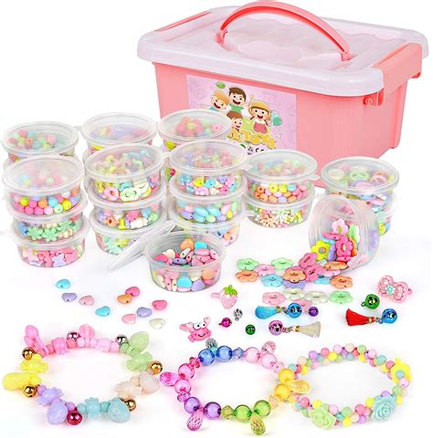 Sanlebi 2000pcs Kids Beads Set Diy Beads Kit For Jewellery Making