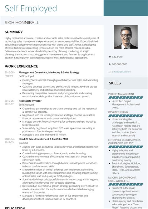 Find out how to write one with our stunning personal profile examples. Self Employed Cv - Self Employed Contractor Resume Example ...