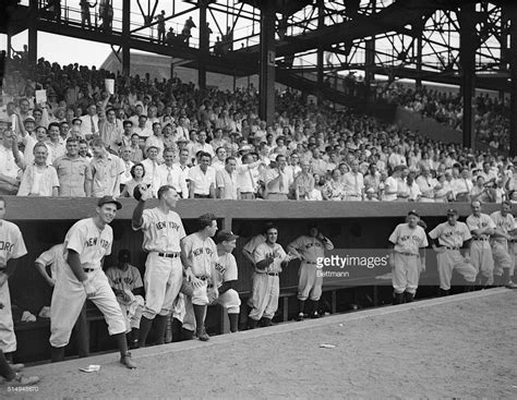 Game 42june 291941the Yankee Dugout As Dimaggio Passes George Sisler