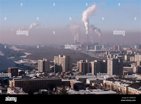 Skyline Of Ulaanbaatar Mongolia Showing The Air Pollution Caused By 4