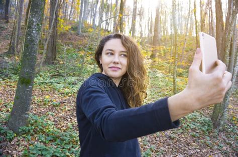Making Selfie In The Nature Stock Image Image Of Smart Adults