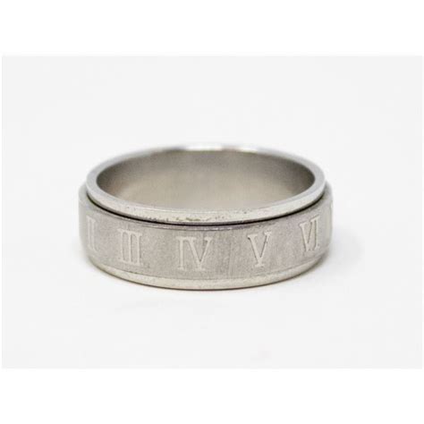 Stainless Steel Rotating Roman Numeral Ring