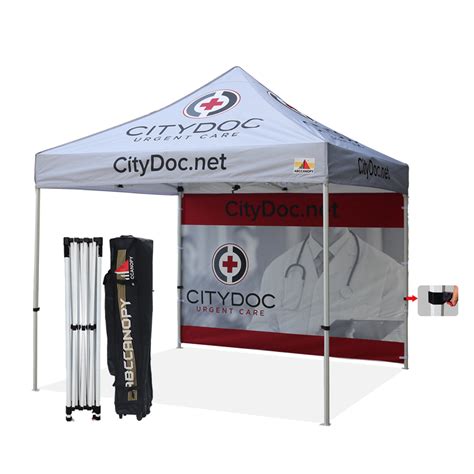 We trust our graphics so much, we guarantee your 10′ x10′ logo tent won't chip. Custom Printed 10x10 Marquee Canopy Pop Up Canopy w/ your ...