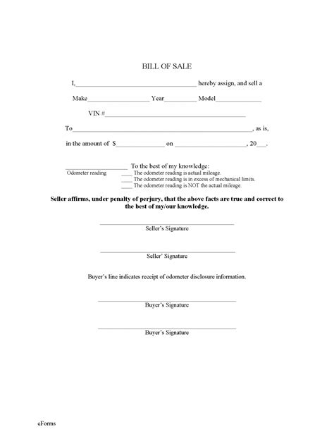Free Colorado Motor Vehicle Bill Of Sale Forms 12 Counties Pdf Eforms