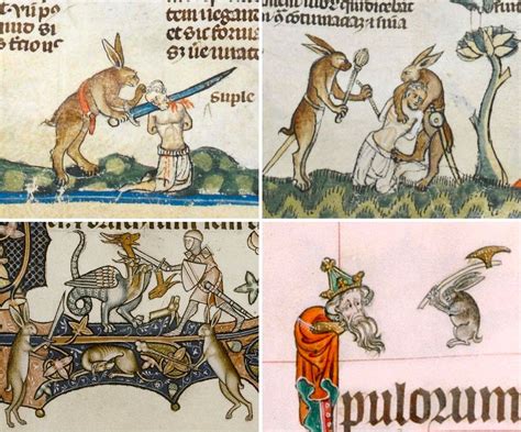 Violent Rabbit Illustrations Found In The Margins Of Medieval