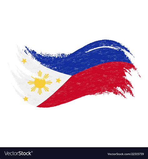 National Flag Philippines Designed Using Brush Vector Image