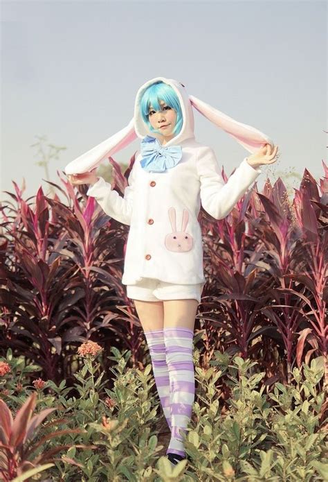 Vocaloid Hatsune Miku Long Sleeve Pajamas Rabbit Ear Cosplay Costume