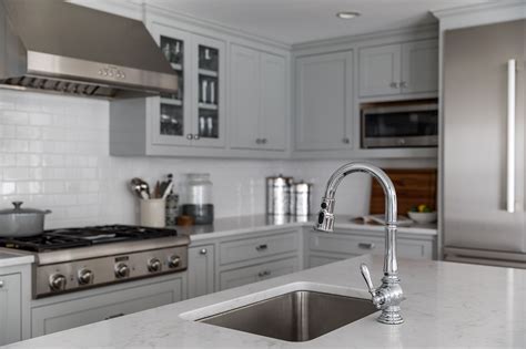 Kitchen cabinets los angeles store. Woods End Project: kitchen remodel. Quartz counters. Gray ...