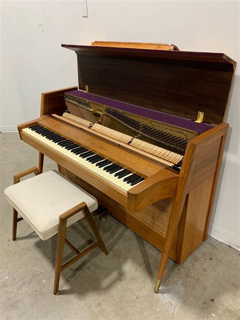 Baldwin Acrosonic Spinet Mid Century Modern Piano And Stool Trystcraft