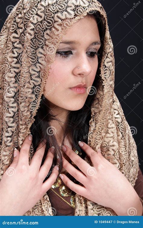 arabian brunette stock image image of expression hair 1049447