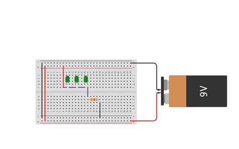 Circuit Design Circuito En Serie De 3 Leds Tinkercad