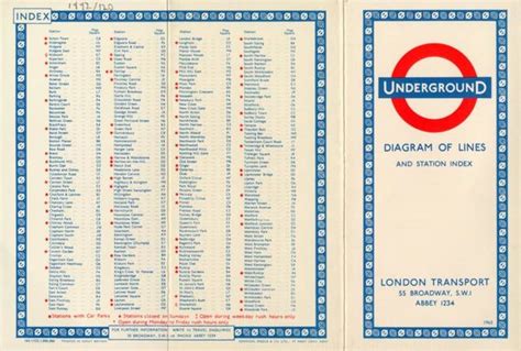 Pocket Underground Map By Harold F Hutchison 1963 London Transport