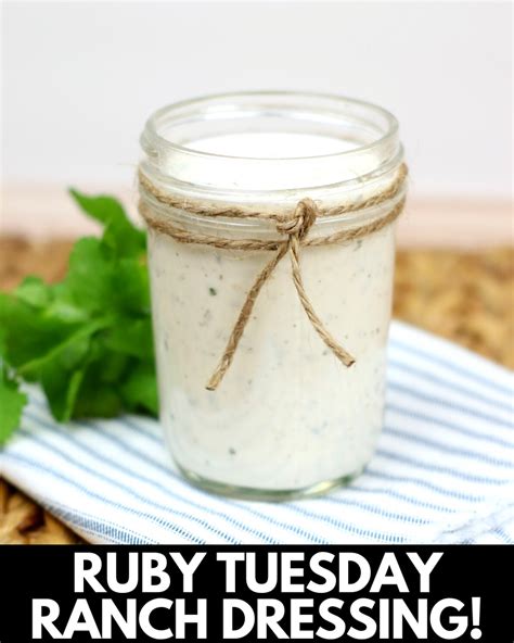 Ruby Tuesday Ranch Dressing Recipe | Recipe in 2020 | Ranch dressing recipe, Ranch dressing ...