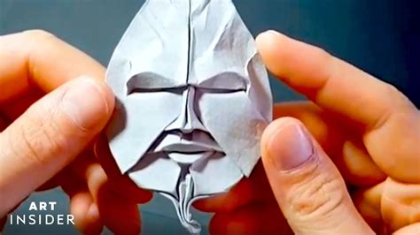 Artist Folds Intricate Origami Faces With Paper Youtube