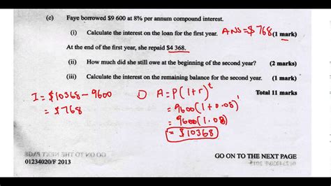 Free revision past papers and answers. CSEC CXC Maths Past Paper 2 Question 1c May 2013 Exam ...
