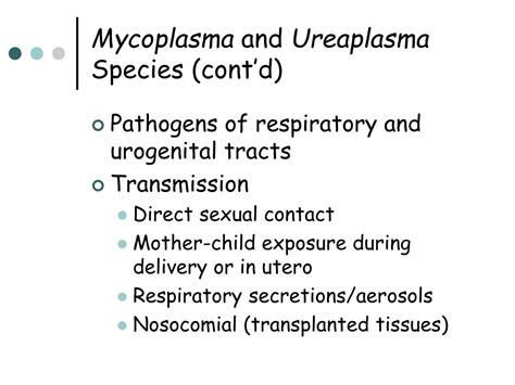 Ppt Mycoplasma And Ureaplasma Species Powerpoint Presentation Id1807867