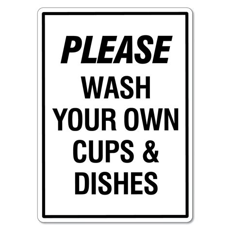 Wash Dishes Sign