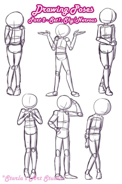 Shy Poses Here Is A Quick Reference Page For Shy Or Nervous Poses