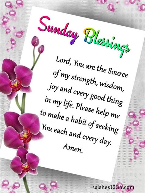 A Card With Flowers On It Saying Sunday Blessing
