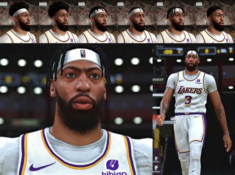 Nba 2k23 Anthony Davis Cyberface 6 Multiple Hairstyles