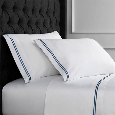 600 Thread Count Double Stripe Embroidered Sheet Set - Laytner's Linen ...