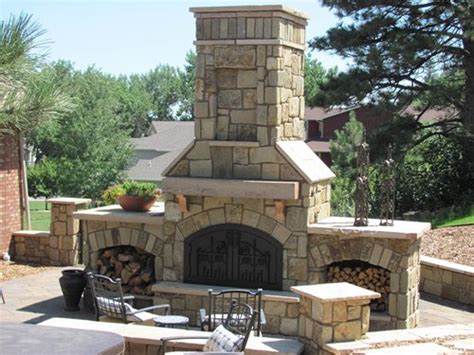 Outdoor Stone Fireplace Landscaping Network