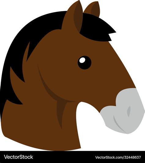Face A Horse Cartoon Royalty Free Vector Image
