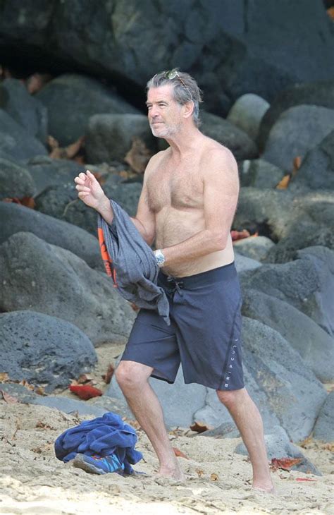 Aloha Shirtless Pierce Brosnan Frolics With Wife Keely Shaye Smith