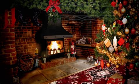 Santa Digital Coming Down The Chimney Christmas Backdrop Etsy Father