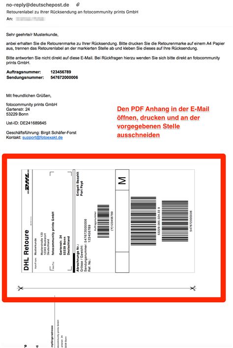 Erstellen sie ihre rücksendung online mit dhl return label solutions. Retourenportal | FOTOEXAKT