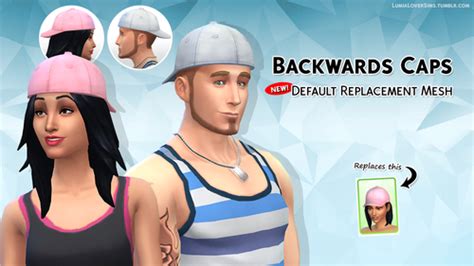 Default Replacement Backwards Caps For Males And Females Sims 4 Sims