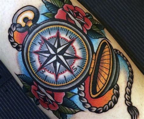 American Traditional Compass Tattoo Traditional Compass Tattoo