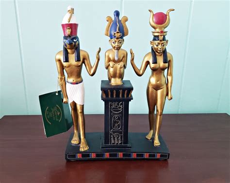 Ancient Egyptian Holy Trinity Statue Isis Osiris And Horus Mother Father And Son Egyptian