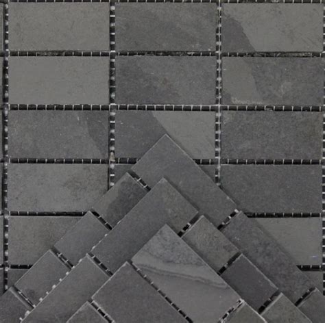 Black Slate Straight Brick Mosaic Tile Couture Mosaic Mosaic Tiles