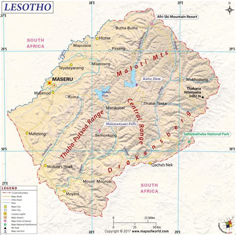 Independent country in southern africa. Map of Lesotho - Lesotho map pictures (Southern Africa ...