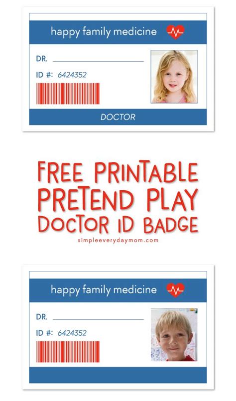 Free Printable Doctor Id Badge