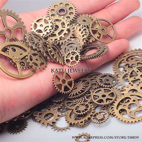 Wholesale Vintage Metal Mixed Gears Charms For Jewelry Making Diy