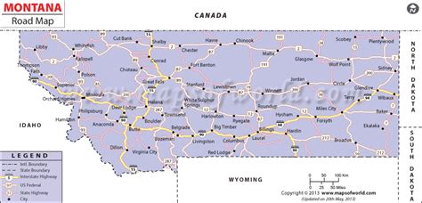 Montana Road Map Highway Map Of Montana Montana Roadmap Highway Map