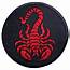 Red Scorpion On Black Round Embroidered Biker Patch – Quality Patches