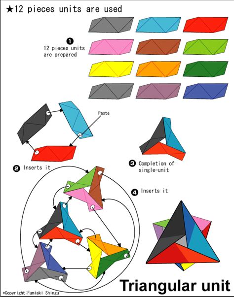 Origami Triangular Unit Instructions Easy Origami Instructions For Kids