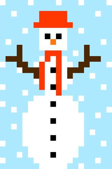 Snowman By Jesenia Novak Christmas Pixel Pixelart Art Design